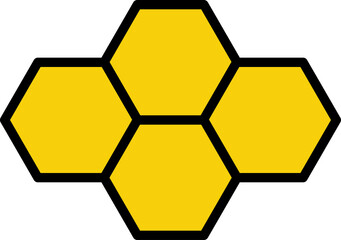 Honeycomb icon. Honeycomb bee natural icons. Yellow honeycomb symbol. Honeycomb Hexagons. Vector illustration