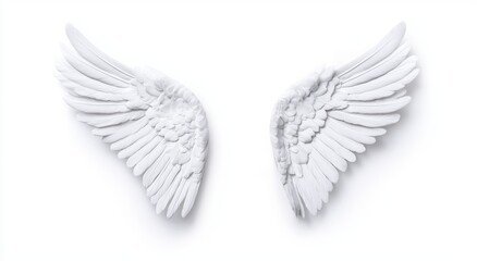 Fototapeta premium Black wing plumage isolated on white background with clipping