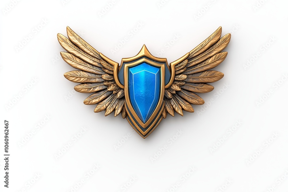 Poster make a digital circle for the avatar's wings. create an ai badge.