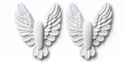 Obraz premium Transparent background with white angel wings