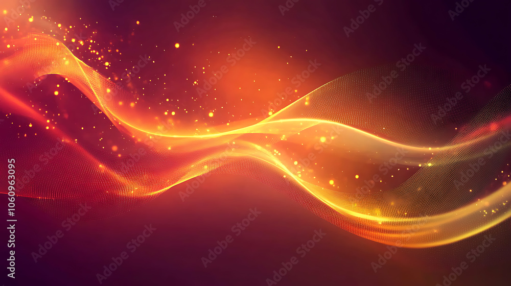 Aufkleber Abstract digital background with flowing dots and waves, creating an elegant wave design for technology or science themes