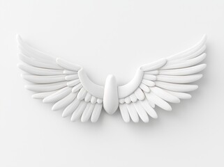 Fototapeta premium An angel wing isolated on a white background in 3D