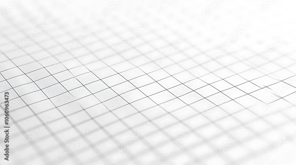 Aufkleber Blank graph paper background with a grid of fine lines on a white surface, Mathematical and engineering aesthetics