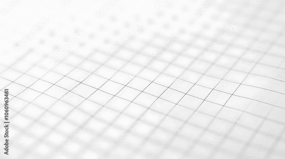 Aufkleber Blank graph paper background with a grid of fine lines on a white surface, Mathematical and engineering aesthetics