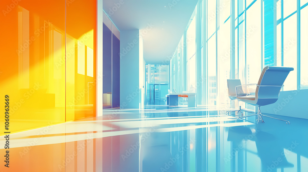 Fototapete bright and pristine office environment providing an abstract and inviting background ideal for creat
