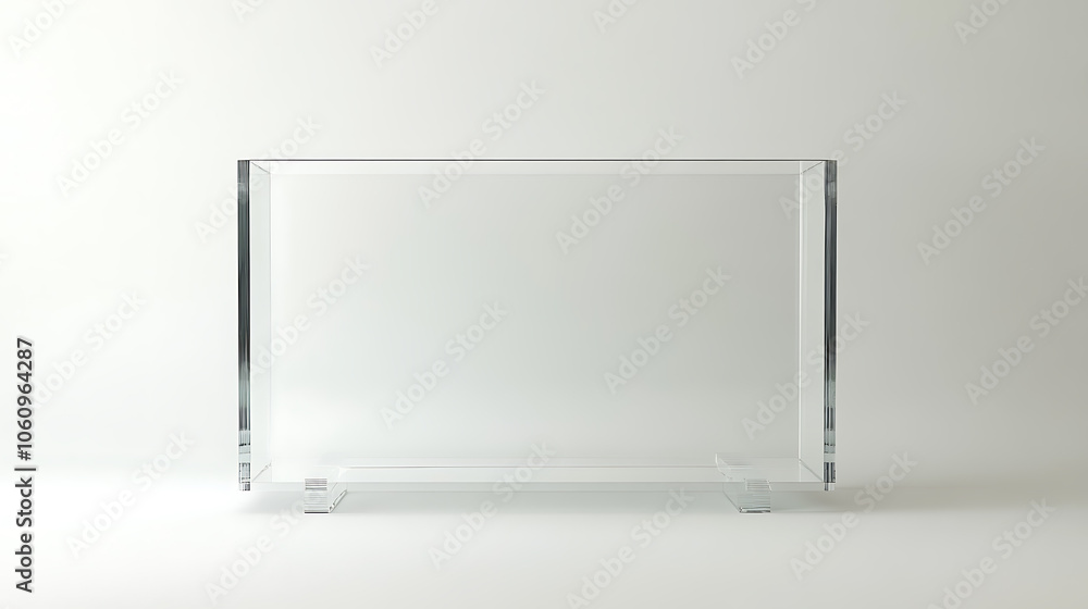 Aufkleber a clear mockup of a rectangular tank, potentially serving as an aquarium or terrarium, stands isolat