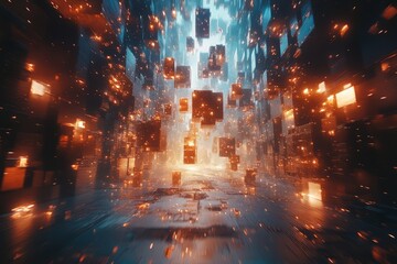 Obraz premium Futuristic abstract background, AI generated