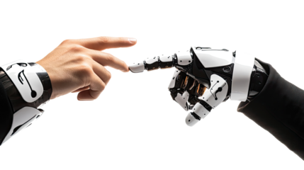 Human and Robot Hands Reaching for Connection Generative AI