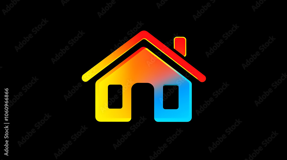 Aufkleber a simple house symbol in cartoon minimal style represents real estate or mortgage concepts in 3d vec