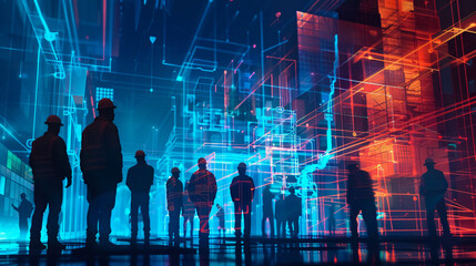 Fototapeta premium Architects and Engineer Construction Workers Working for Teamwork and Cooperation