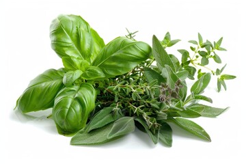Fresh herbs basil, sage, thyme.
