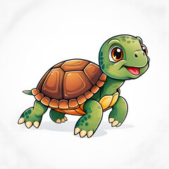 Obraz premium Cute cartoon baby turtle