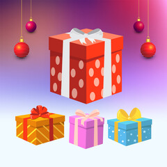 set of boxes with ribbons