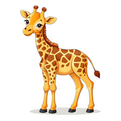 Fototapeta premium Cute cartoon giraffe standing