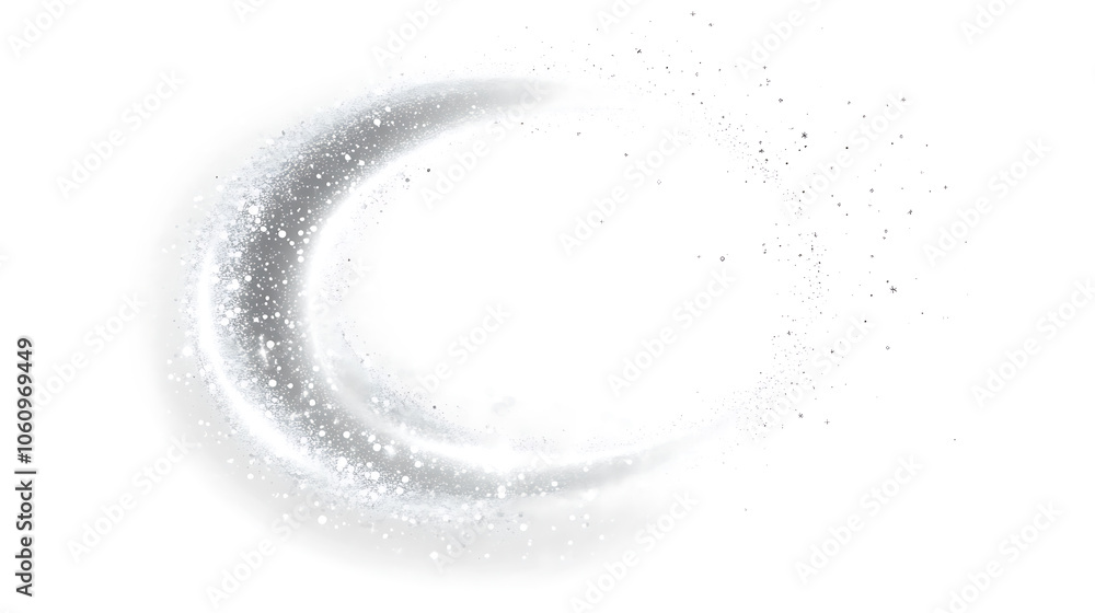 Leinwandbilder circular light effect of white sparks magical glow, abstract white background with round glitter spa