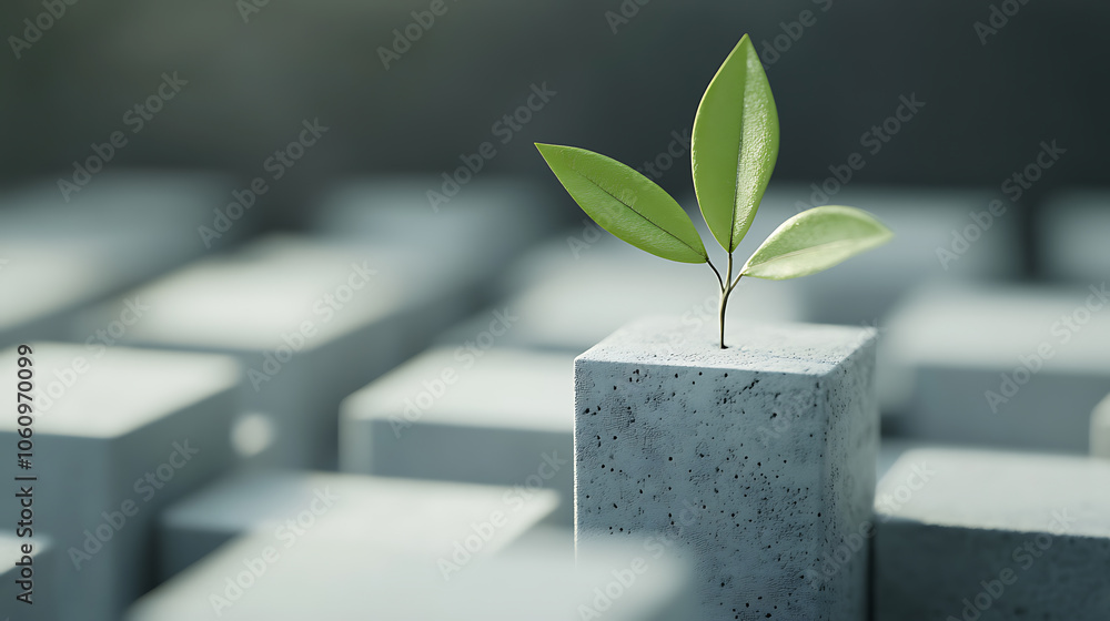 Poster concept illustrating the development of a new product in a business context