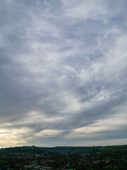 Obraz premium High Angle View of Historical Bath City of England United Kingdom During Mostly Cloudy Day of May 26th, 2024, Aerial Footage Was Captured with Drone's Camera During Bright Sunny Day