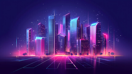 Obraz premium digital twin of smart city with futuristic technology elements urban innovation concept