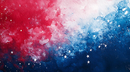 Fototapeta premium Abstract red, white and blue vector background with flowing lines