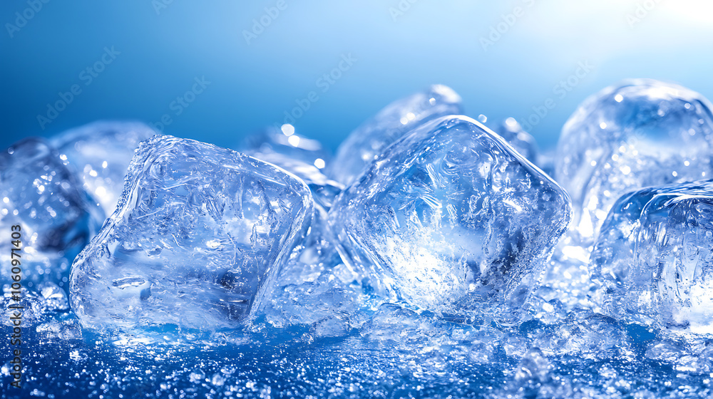 Poster frosty ice texture background closeup of cold textured surface abstract photo