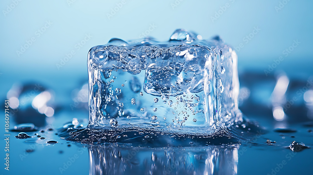 Poster frosty ice texture background closeup of cold textured surface abstract photo