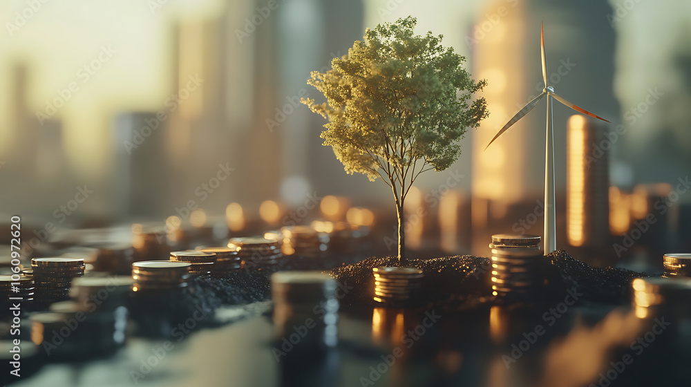 Poster conceptual image depicting the rise in energy prices, highlighting the increasing costs of energy an