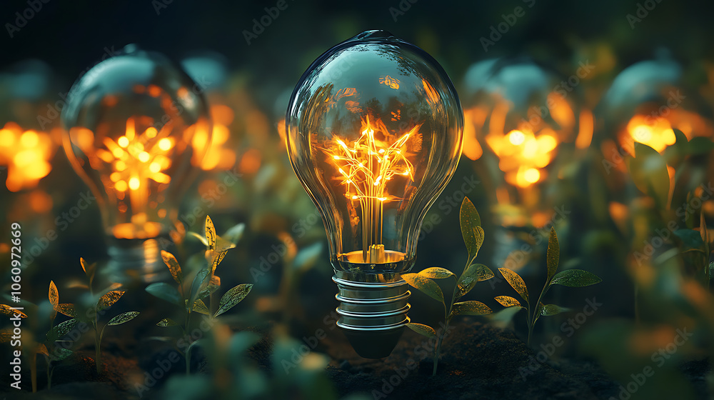 Aufkleber Conceptual image depicting the rise in energy prices, highlighting the increasing costs of energy and the shift towards sustainable alternatives and renewable resources to combat these challenges