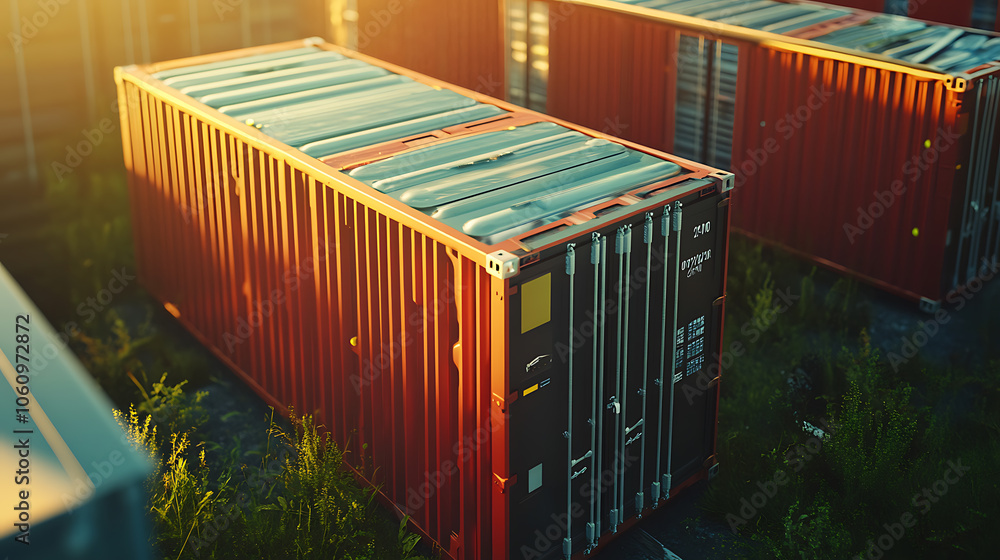 Aufkleber containers with phase change materials for efficient thermal energy storage in industry
