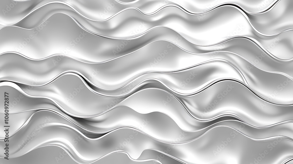 Aufkleber metallic chrome liquid abstract background silver gradient 3d pattern texture