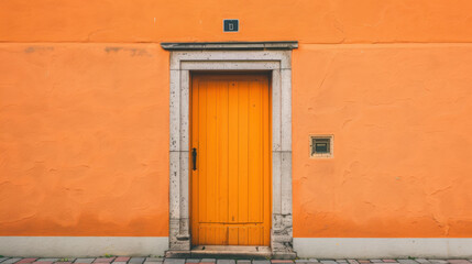 Abstract old pale orange door.