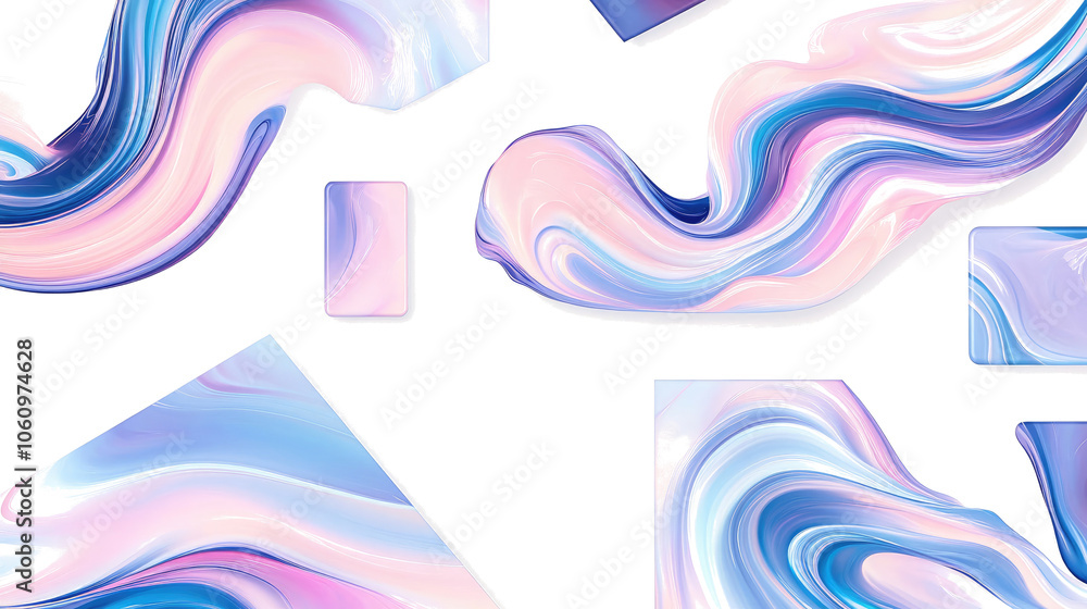 Aufkleber collection of colorful abstract liquid design backgrounds for screens generative ai