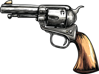 revolver gun vector illustration