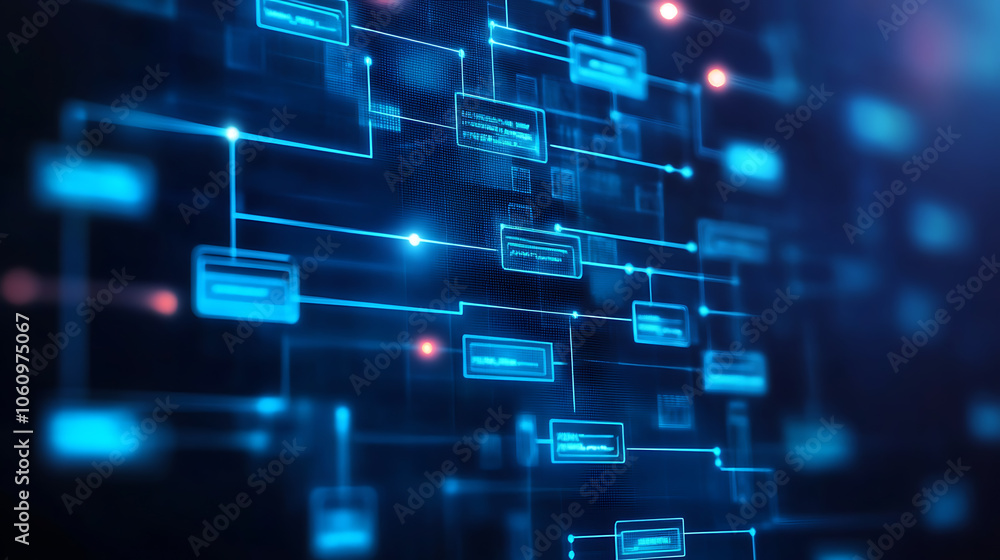 Aufkleber organizational chart with hierarchy and workflow business process automation concept