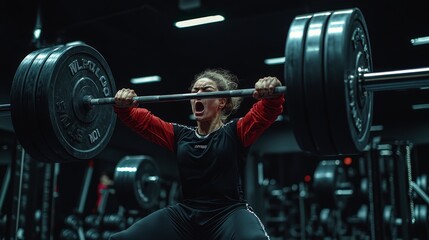 Intense Weightlifting Session in a Modern Gym