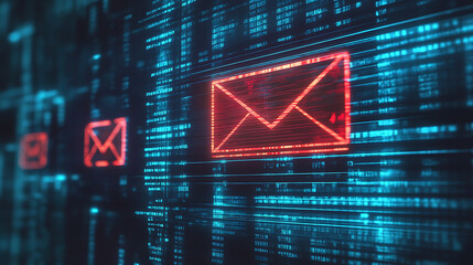 ransomware email phishing attack displayed on computer screen cybersecurity concept