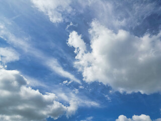 High Angle View of Most Beautiful Clean Sky and Dramatical Clouds over City of England UK. Drone's Camera Footage from High Altitude.