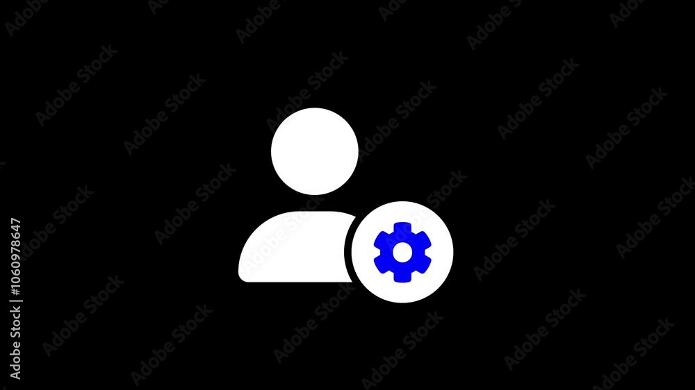 Poster user or profile icon with setting icon.