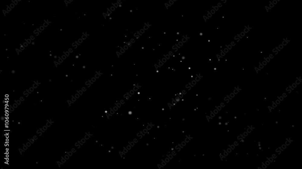 Poster realistic floating dust particle effect on black background for dynamic overlay