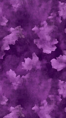 Fototapeta premium Watercolor floral pattern in purple hues with abstract flower motifs