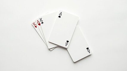Obraz premium Classic playing cards, set against a white background. Everyday things for leisure activities.