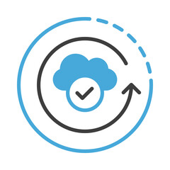 Cloud with Synchronization Arrows Representing Data Transfer. Cloud Technology and Backup Solutions