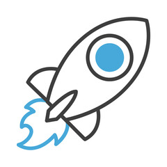 Rocket Icon Representing New Initiatives. Project Start and Development