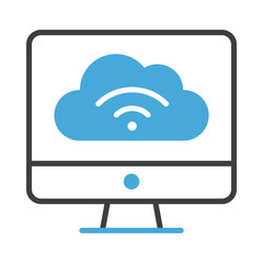 Cloud with Wi-Fi Symbol Representing Connectivity. Remote Data Access and Online Storage