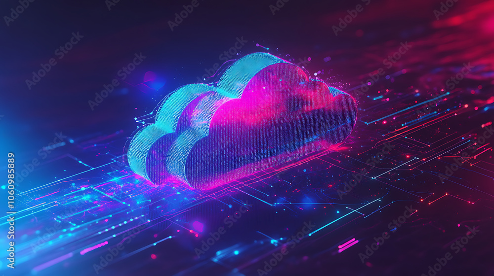 Aufkleber hybrid cloud integration architecture in data center seamless onpremises and cloud infrastructure ai visualization