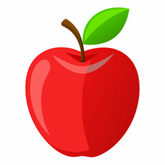 red apple isolated on white