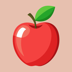 red apple with leaf