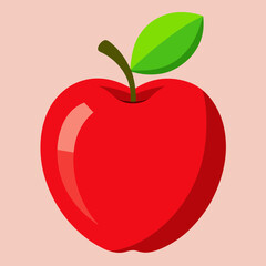 red apple with leaf