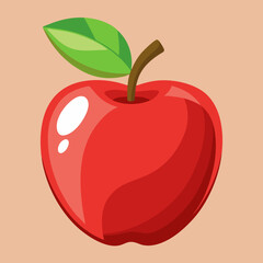 red apple with leaf