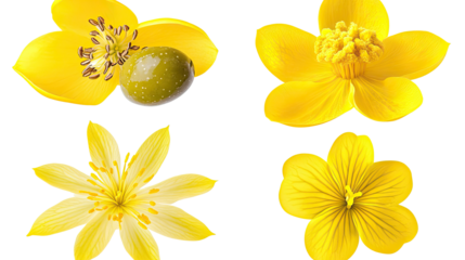 Beautiful Collection of Olive Flowers on a Transparent Background Generative AI