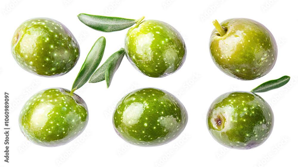 Poster olive flowers collected and arranged on a transparent background generative ai